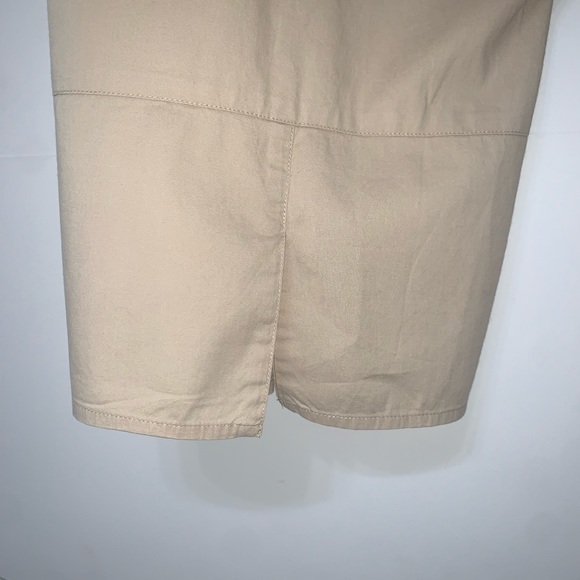Eileen Fisher Lightweight Poplin Crop Pant Size M Neutral Beige Split Hem - Picture 4 of 8